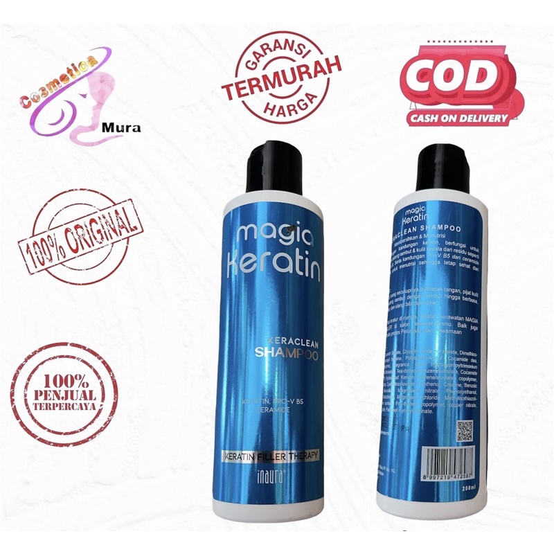 [ 200 ml ] inaura keraclen shampo 200 ml - shampo keratin inaura keraclen terbaru mantap || inaura kondisioner karamois - inaura conditioner 200 ml