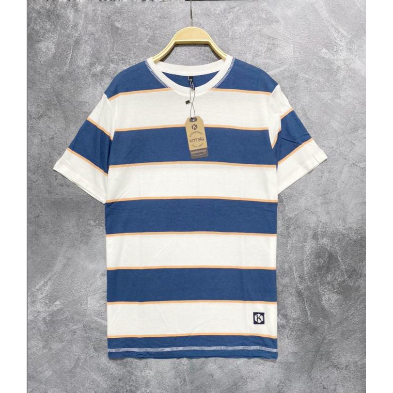 BAJU KAOS PRIA DISTRO BAJU SALUR PRIA GARIS GARIS ATASAN PRIA