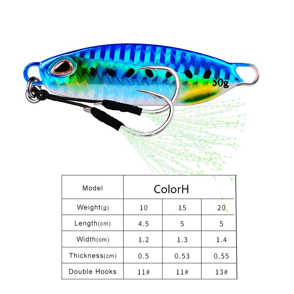 Umpan Pancing Logam Bulu Nanas Kait Bass Tenggelam 10g 20g 30g Lead Casting