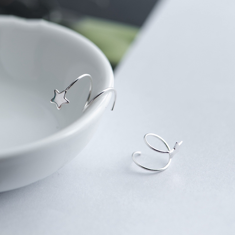 Exquisite Bright Anting Stud Earrings Anting Mini Kecil Pentagram Bintang Membungkuk Perhiasan Earring CANDY JEWELRY