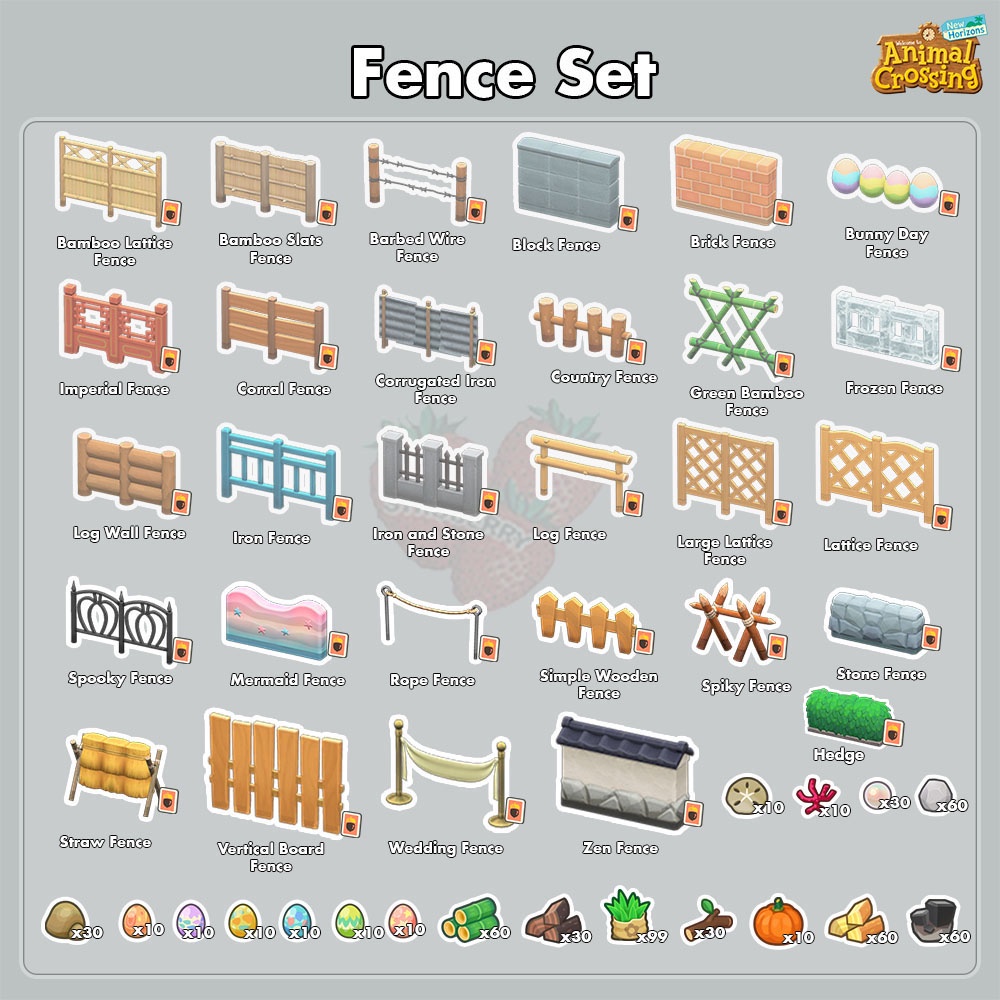 Jual Fence Full Set ACNH Animal Crossing Shopee Indonesia
