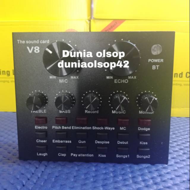 Mixer audio The sound card V8 audio untuk HP PC mac live broadcast karaoke audio mixer mini