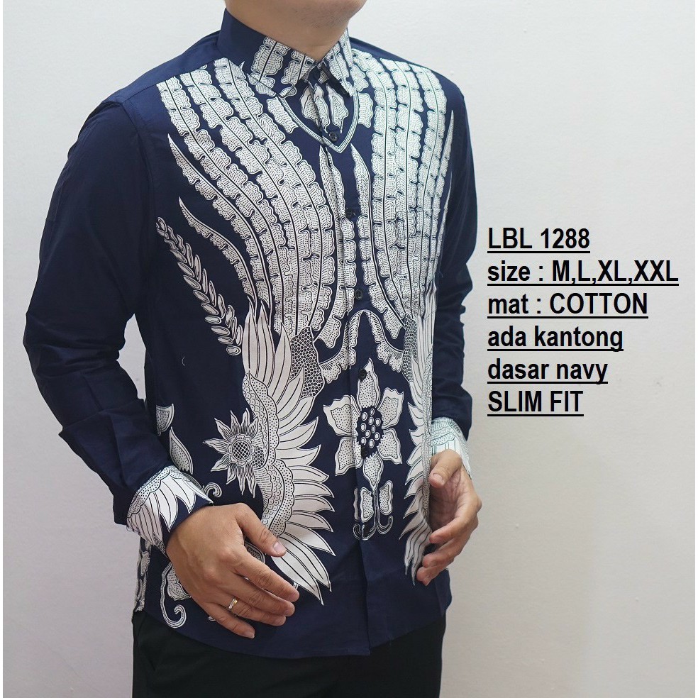 OL 236 HEM KEMEJA BATIK PRIA SLIM FIT LENGAN PANJANG ODZA