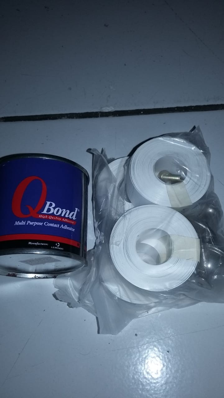 Edging Putih 20mm Vynil Plimir Vinil Putih Dop - 5 Meter