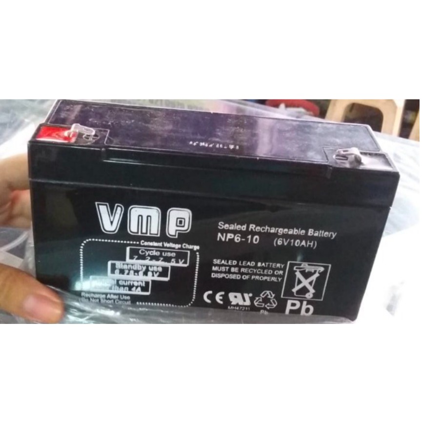 BATTERY MAINAN MOBIL DAN MOTOR ANAK PLIKO DLL VMP 6V 10AH