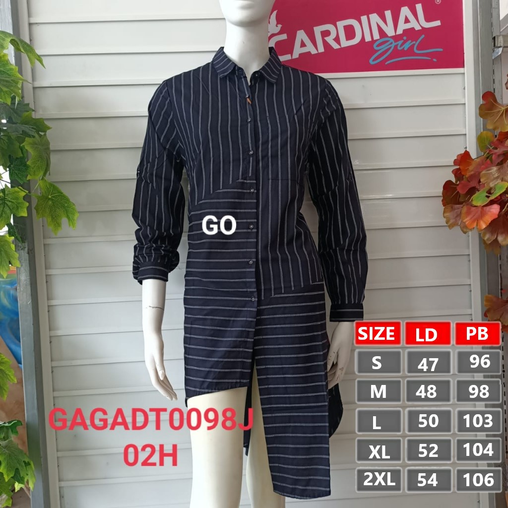 gof KMP XL-2XL CARDINAL GIRL KEMEJA Pakaian Wanita Atasan Kemeja Hem Casual Santai Original Lengan Panjang