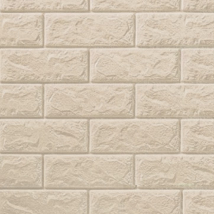 FYGALERY HL0063 Wallpaper Dinding Foam Batu Bata 3D Sticker Wall Decoration Dekorasi Rumah Murah-Cream