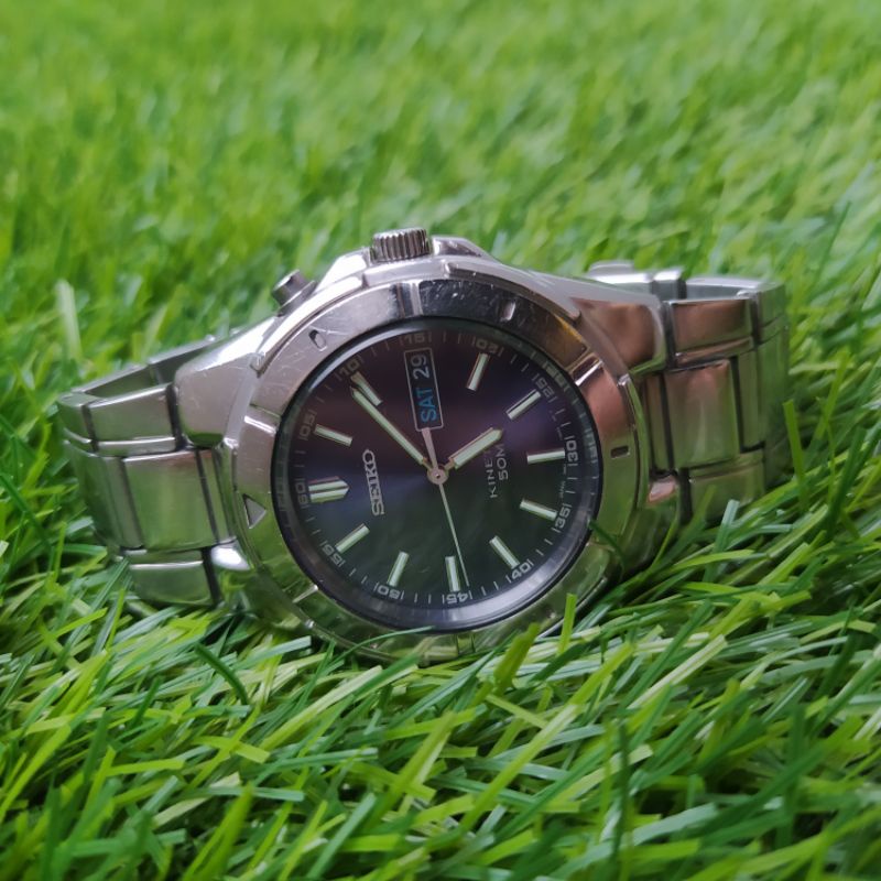 seiko kinetic 50m blue dial japan