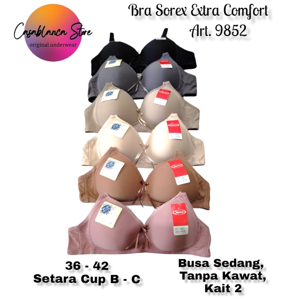 BH SOREX EXTRA COMFORT ART. 9852 Tanpa Kawat, Busa Sedang, Kait 2