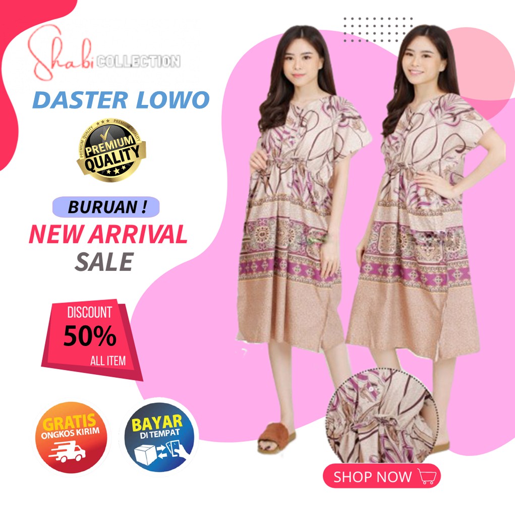 Baju Tidur Wanita Dewasa Daster Kekinian Daster Batik Lengan Pendek Kancing Depan Bahan Katun Adem