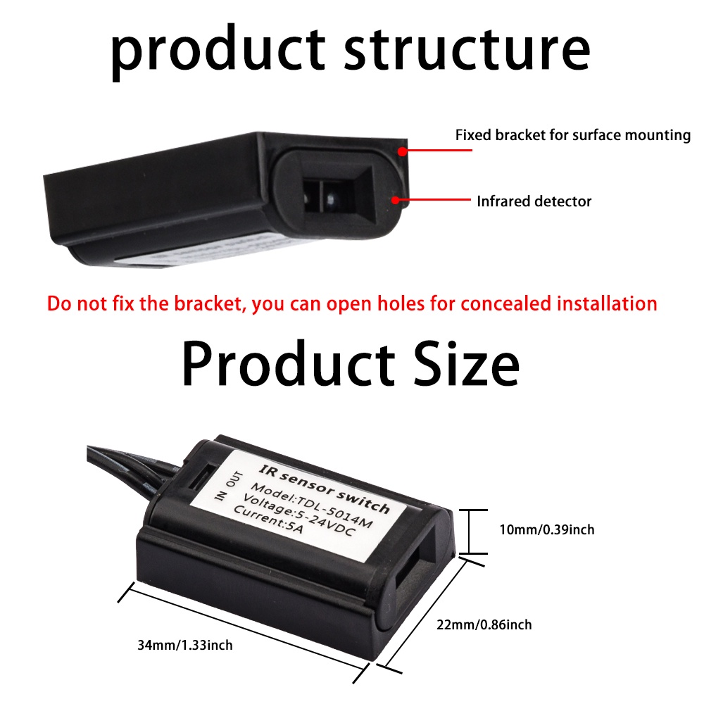NEW DC 5-24V 5014T Infrared Hand Sweep Switch And 5014M Infrared Proximity Switch 5A