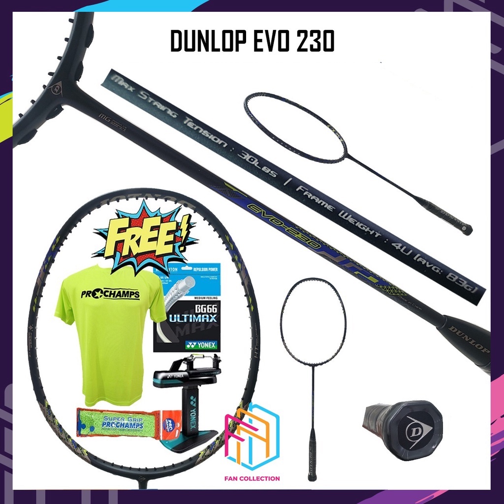 DUNLOP EVO 230 / EVO230 RAKET BADMINTON ORIGINAL