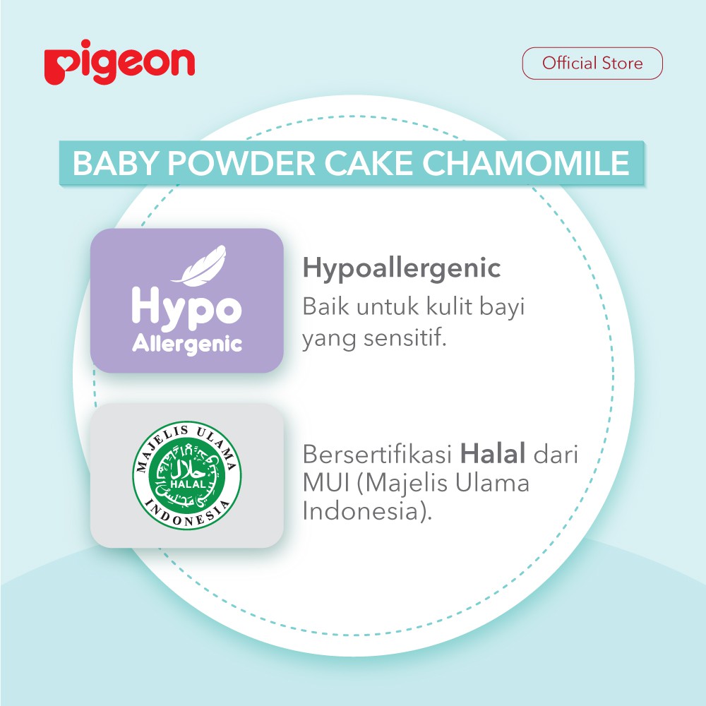 PIGEON Baby Powder Cake Chamomile 45Gr /Compact powder/Compact Refill 45g| Bedak Padat Bayi