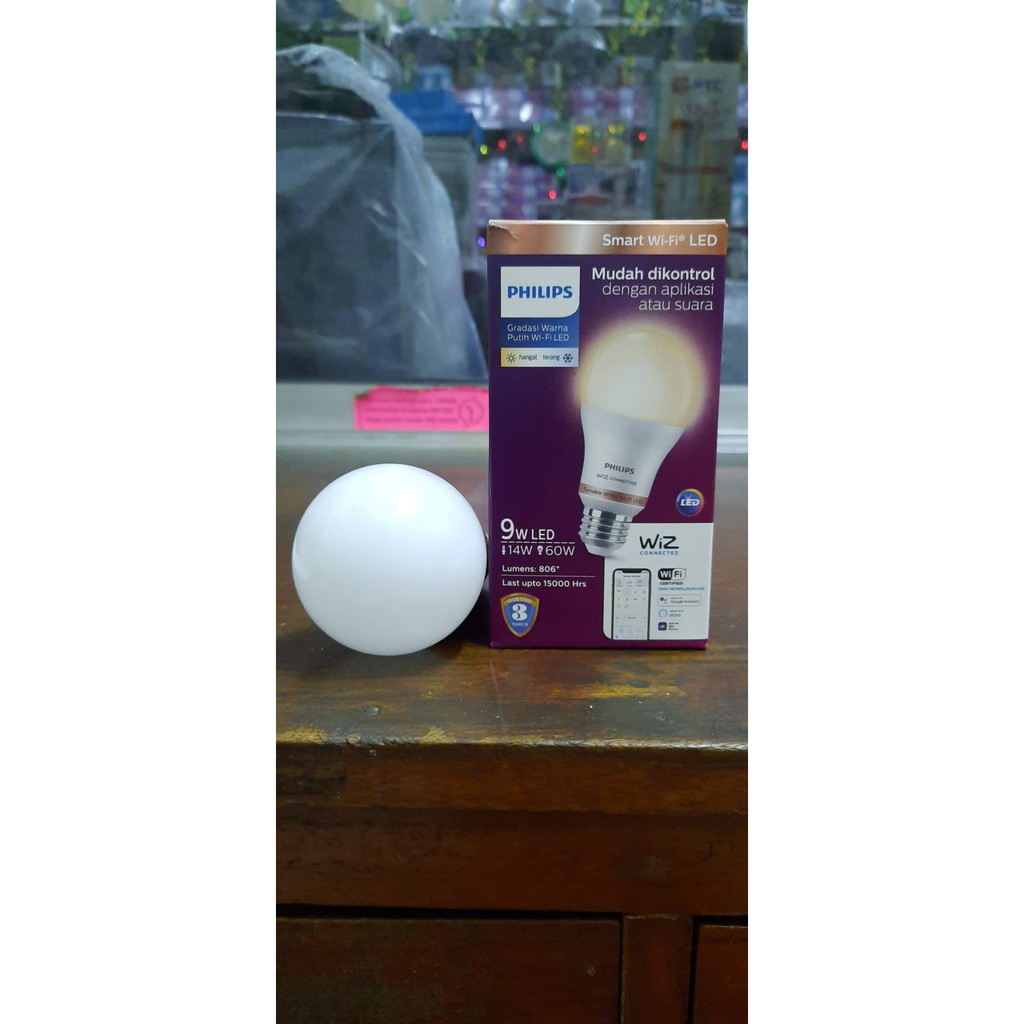 Philips Lampu Smart WiFi LED 9W - Tunable White (Putih) Wiz &amp; Google