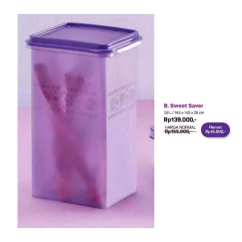 PROMO Tupperware Mosaic Sweet Saver 2.6 liter, Toples READY WARNA UNGU (Barang 100% Original)