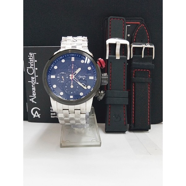 Jam Tangan Pria Alexandre Christie AC 6163 MC SVBL Original Stainless
