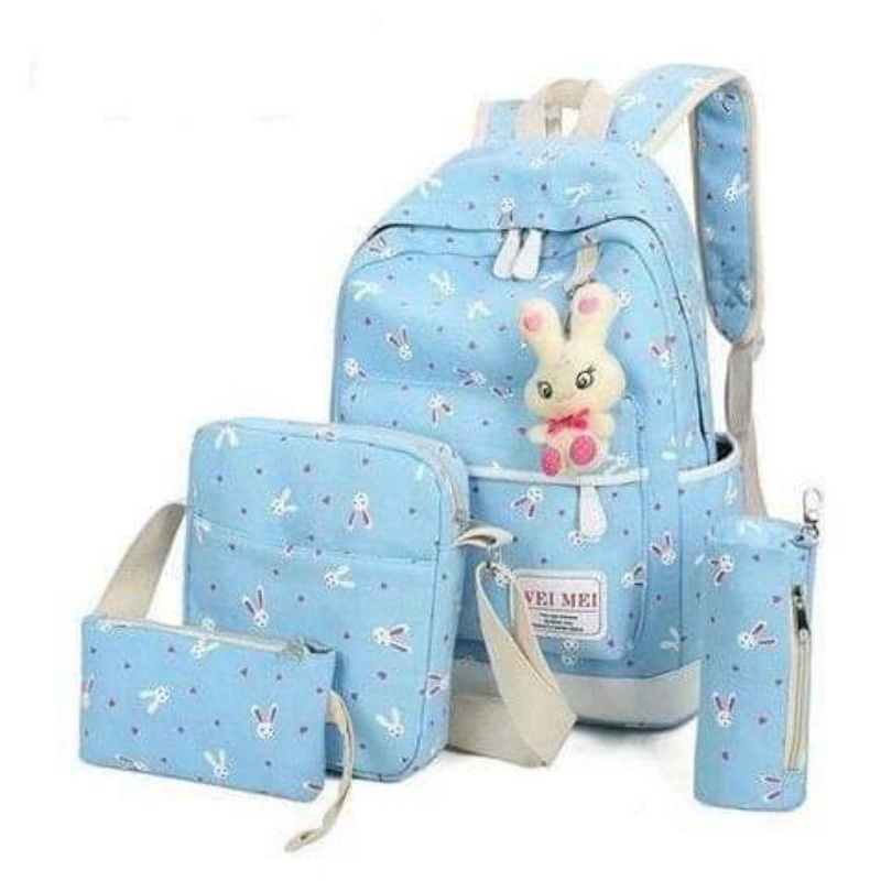 tas beranak bonus gantungan boneka tas ransel sekolah 4in1 dapet anaknya beli 1 dapet 4 by zellshop