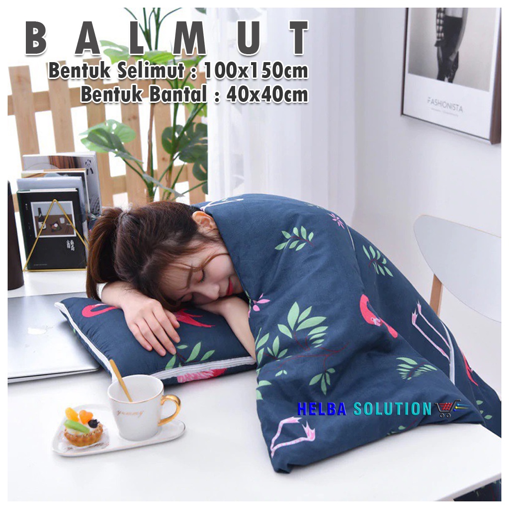 BALMUT Bantal Selimut 2in1 Motif Karakter BALMUT Traveling 100x150cm