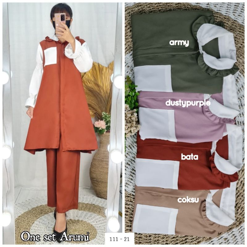 Setelan wanita shakila premium tunik