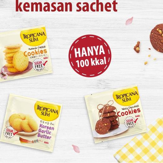 

♖ Paket-Tropicana Slim Nutty Cookies Chocolate 200gr & Slim Hokkaido Cheese Cookies (5 sch) ☝