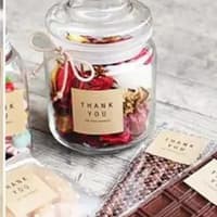 

60pcs Sticker "Thank You" Square Brown/Sticker Kemasan Kue/ Packaging (Feezalicious)