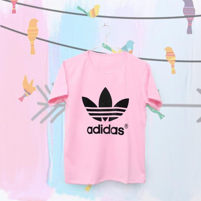 Tumblr Tee / T-Shirt / Kaos Wanita Lengan Pendek Adidas Warna Pink