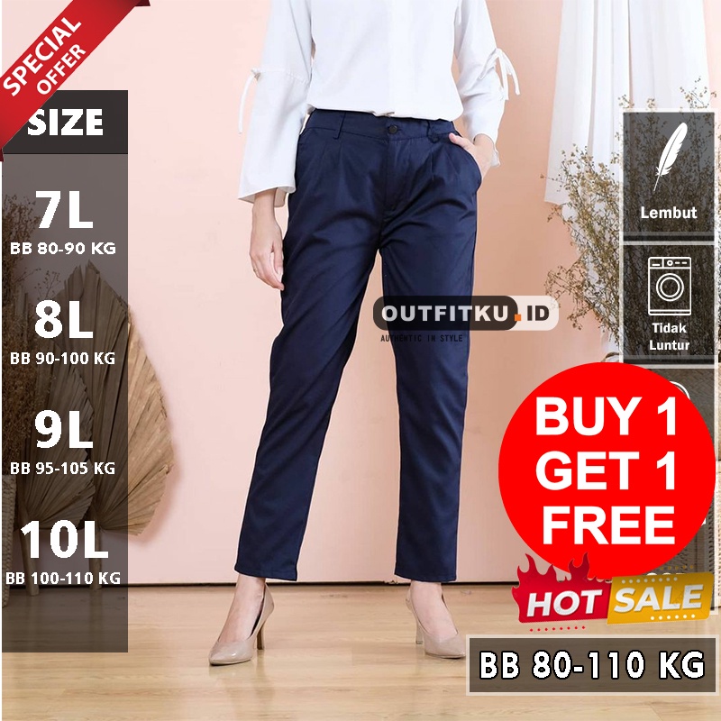 BAGGY PANTS JUMBO PREMIUM BB 80 KG - 110 KG CELANA KERJA WANITA CELANA BAHAN L7, L8, L9, L10