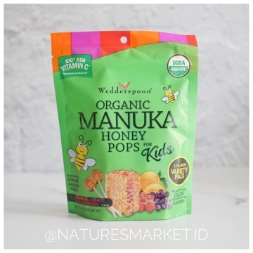 

(BISA COD) WEDDERSPOON - ORGANIC MANUKA HONEY POPS FOR KIDS 117GR (BESAR)