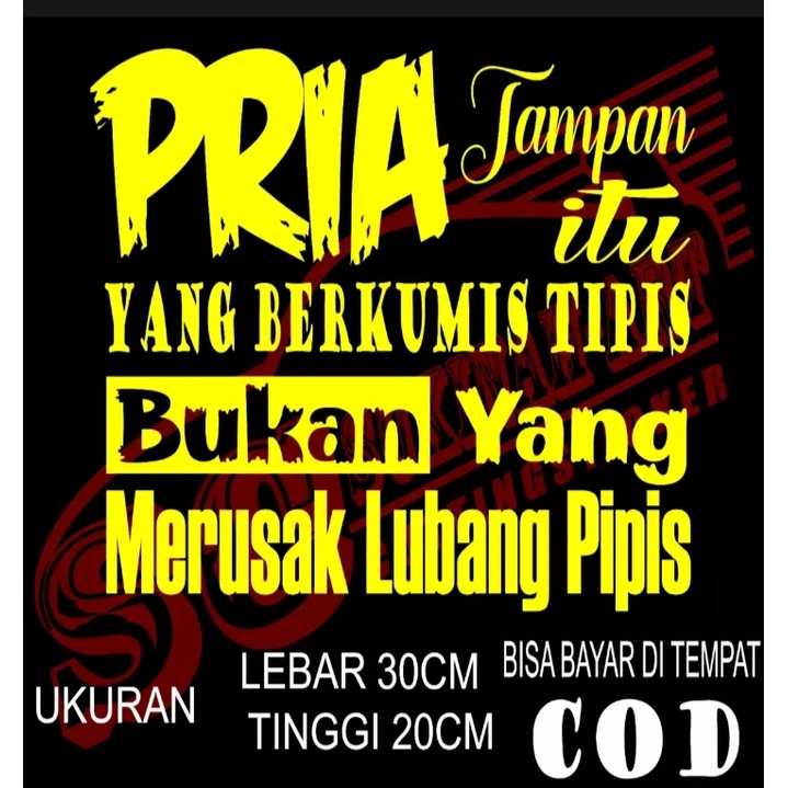 Stiker Mobil stiker truk stiker variasi pria tampan itu yang berkumis tipis