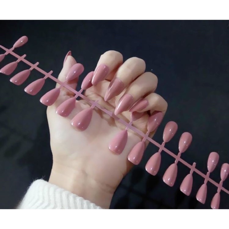 Premium nails 24Pc False Nail Art tips Matte Ballerina Drop shaped Press On Fake full cover Fingerna