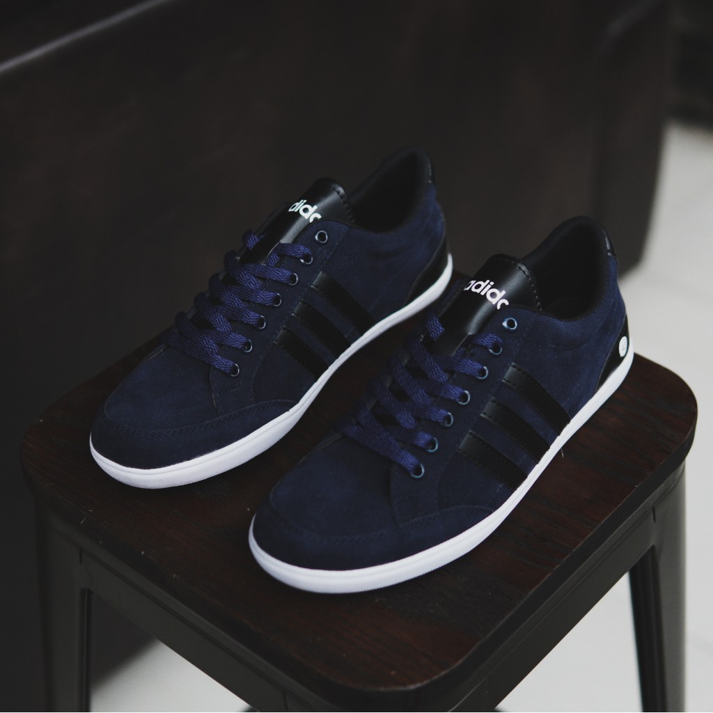 sepatu pria casual sneakers adidas neo derby navy grande original