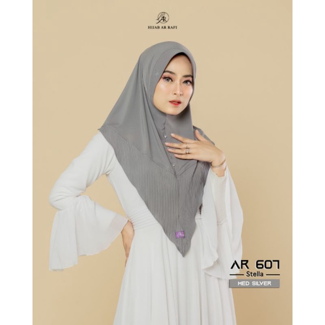  Jilbab Instan terbaru // Hijab bergo Instan variasi Plisket dan akrilik  AR 607 ORI by AR RAFI-6