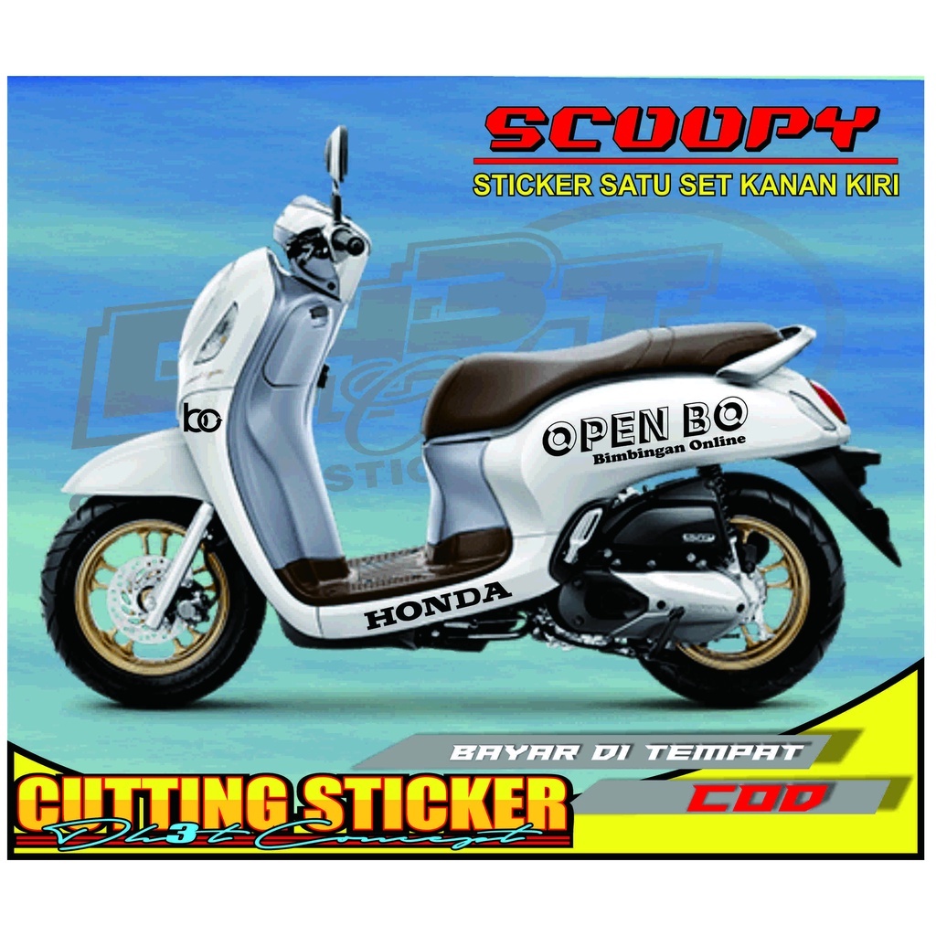 Sticker Scoopy striping Scoopy Open BO Bimbingan On Line