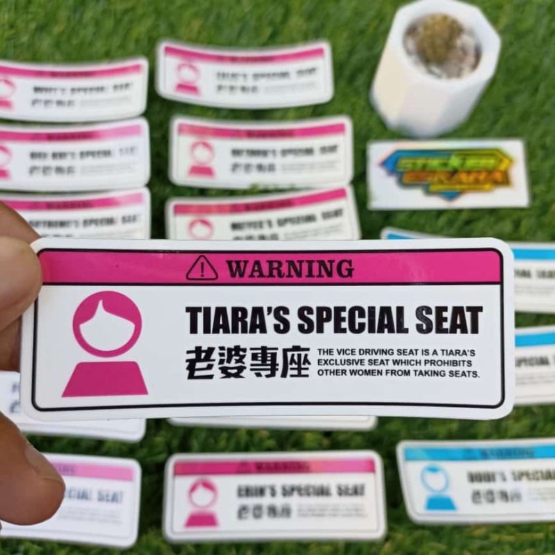 

TERMURAH COD Sticker custom / Sticker spesial seat / Sticker viral / Sticker bucin