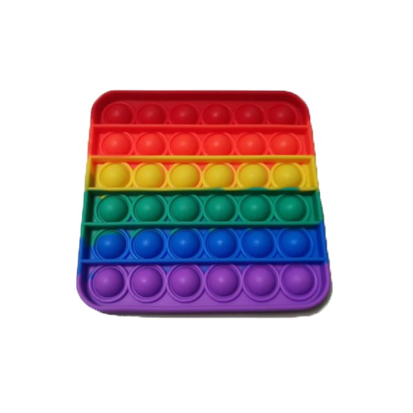 Pop It Fidged Toys Mainan TikTok Push Pop-Rainbow Square