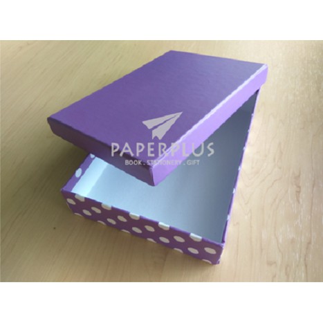 

Kotak Kado / Kotak Hadiah / Gift Box Persegi Panjang Polkadot Ungu