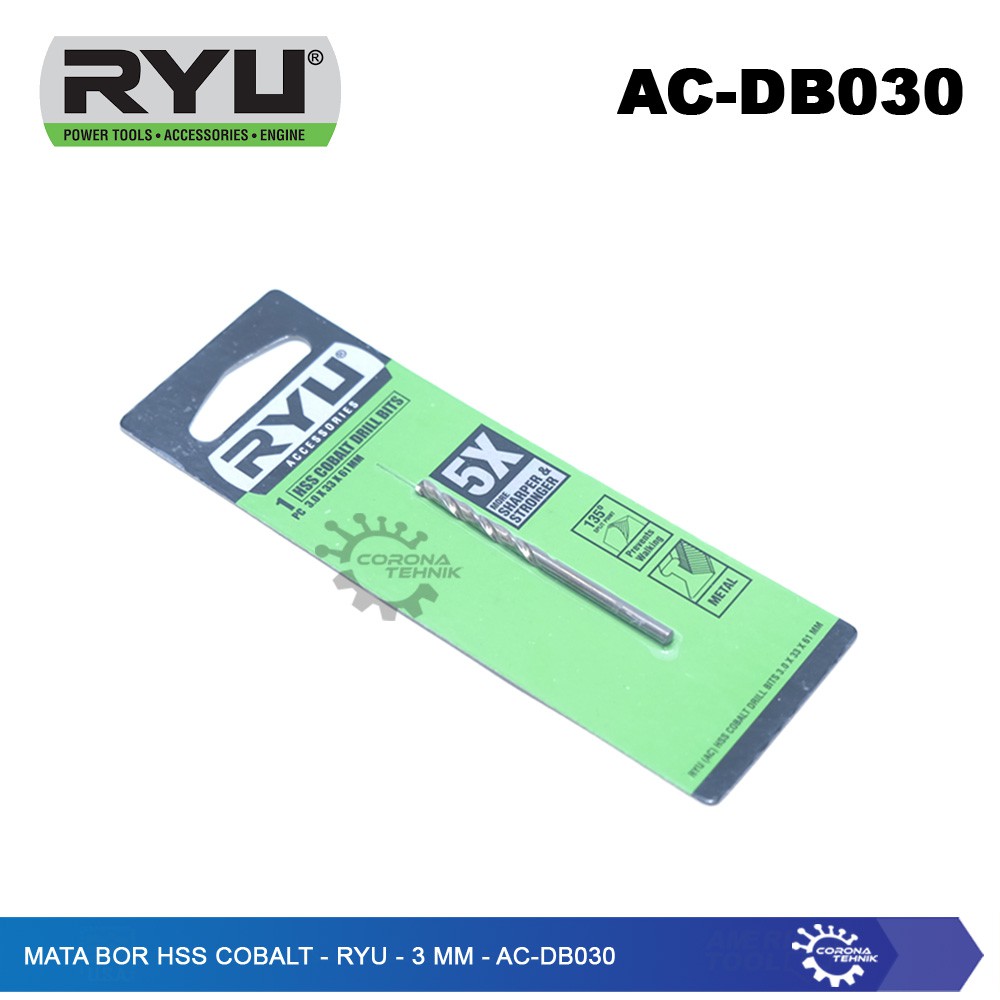 AC-DB030 - Mata Bor HSS Cobalt - RYU - 3 mm