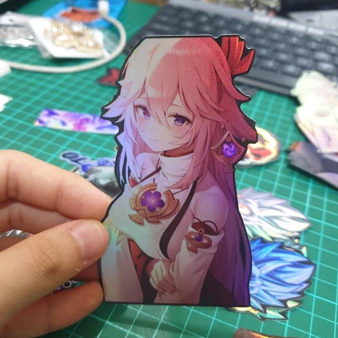 

(BISA COD) Sticker Hologram Anime Besar - PSH1091 - Yae Miko PRODUK TERBATAS Kode 768
