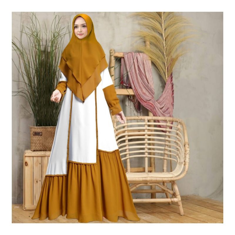 Gamis hanika syari baju muslim remaja simpel cantik unik murah han mt agrabutik