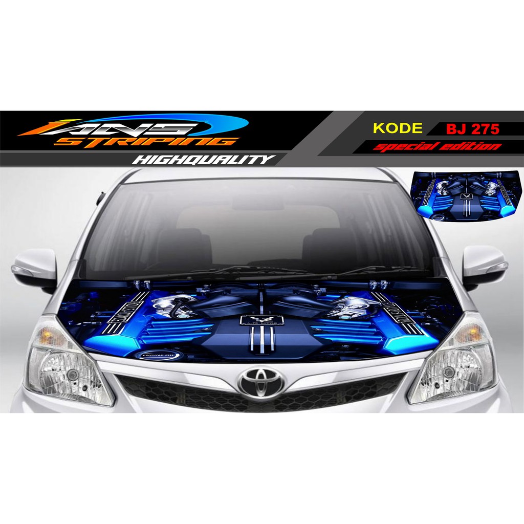 STICKER DECAL KAP MOBIL AVANZA, XENIA, SIGRA, YARIS, JAZZ, AGYA / STIKER KAP MOBIL