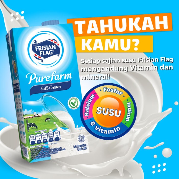 

101bfbb Frisian Flag Purefarm Susu Uht Fullcream 900Ml Xa201As