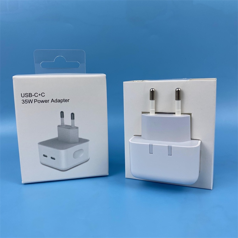 Adapter Charger PD Ganda 35W Kompatibel Dengan Tipe C / 35W Plug EU