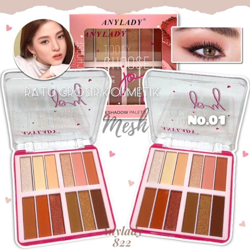 EYESHADOW ANYLADY / EYESHADOW PALETTE  12 WARNA NO.822