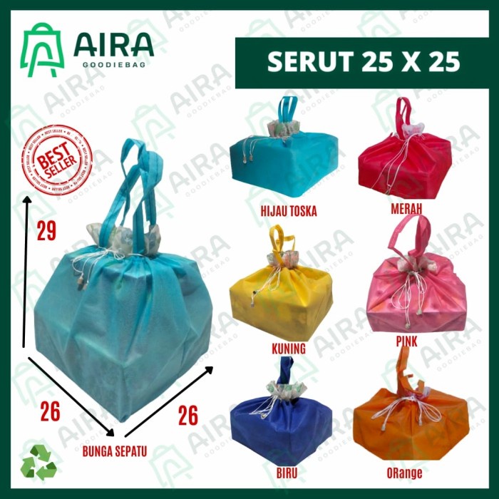 

NEW tas serut box nasi dan box snack 25x25 - Request warna, LUSIN