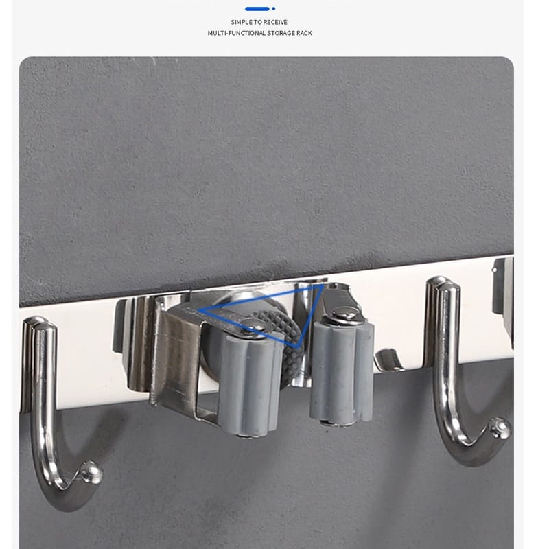 MIIDOSO Stainless Mop Hanger Bathroom Cleaning Hook / Gantungan Sapu Pel Stainless