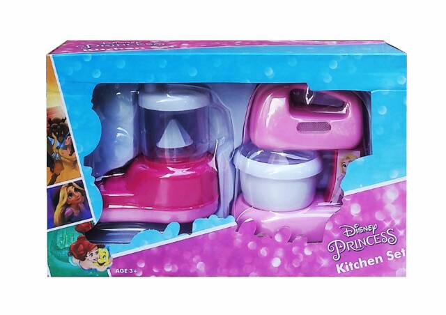 DISNEY PRINCESS HOUSEHOLD BLENDER COFFE MAKER SEWING CLEANING SET