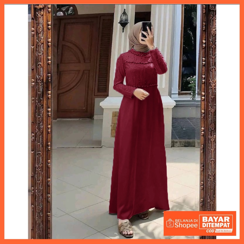 HELEN MAXY SONIA DRESS SIZE STANDAR DAN JUMBO MUTIARA MAXY BRUKAT JUMBO MODERN GAMIS KONDANGAN SIMPLE MEWAH LILAC WARNA WARDAH GAMIS BRUKAT SUPER JUMBO