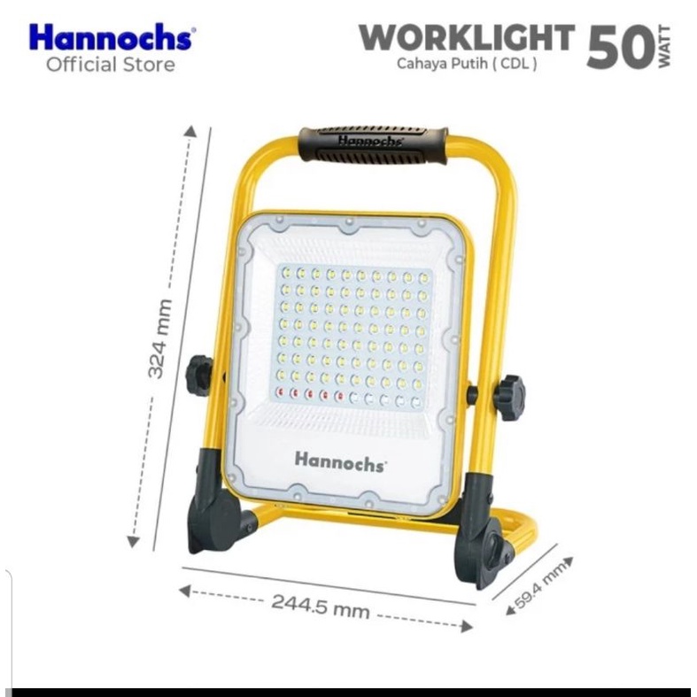 HANNOCHS LED WORKLIGHT 50 WATT / LAMPU SOROT EMERGENCY 50 WATT