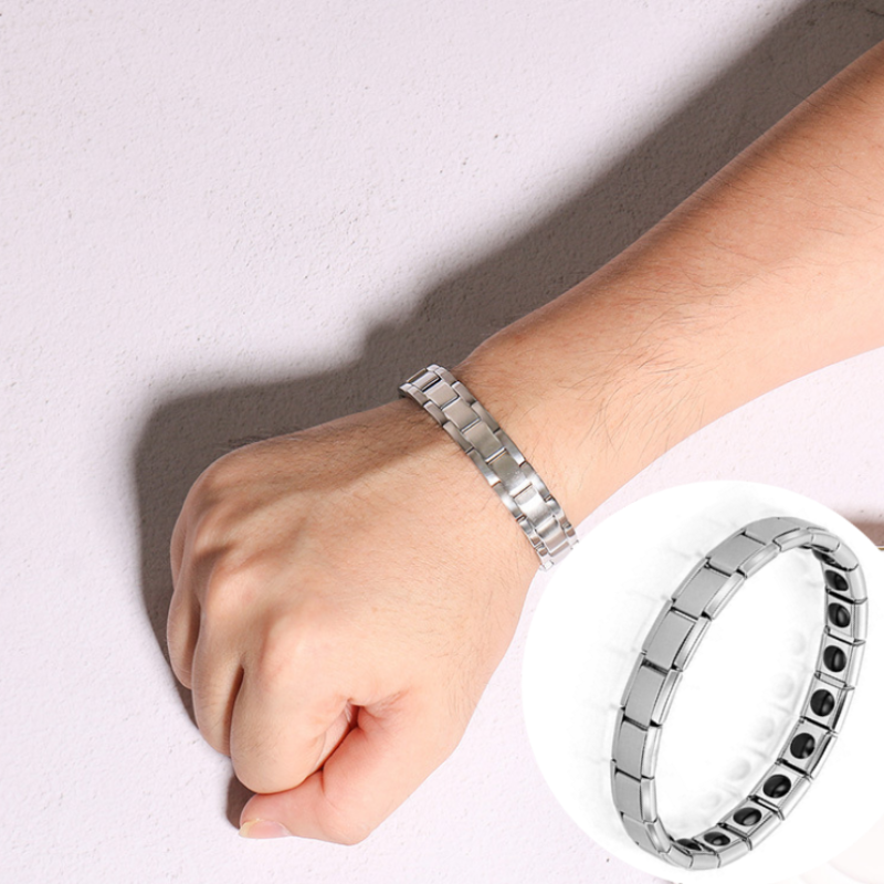 Gelang Magnetik Bahan Stainless Steel Warna Silver Untuk Unisex