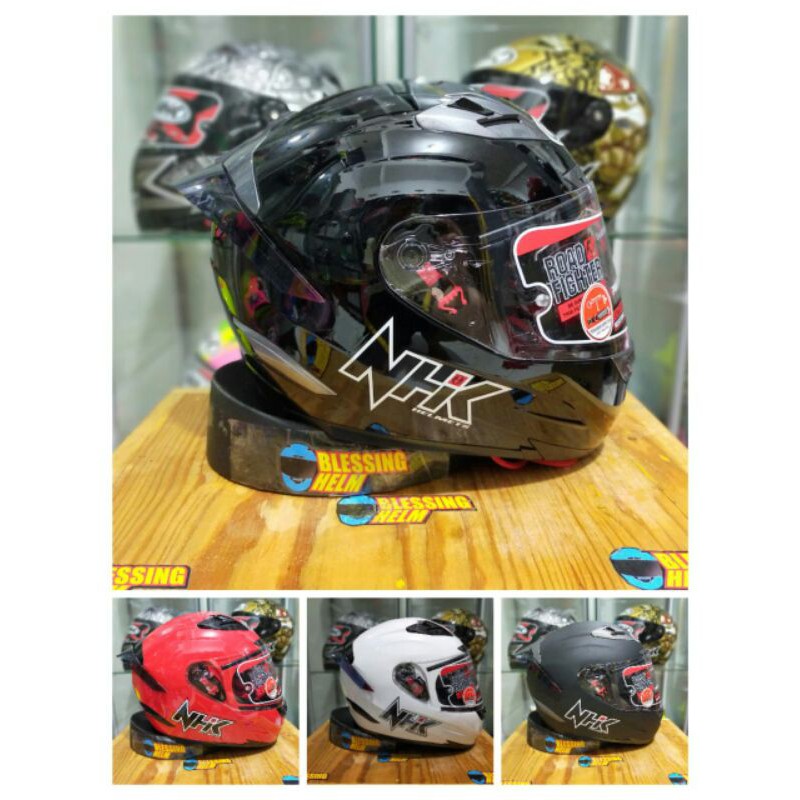 Jual Helm Full Face Nhk Rx Solid Atau Polos Varian Warna Paket Ganteng Iridium Set Spoiler